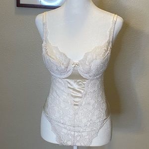 VINTAGE Victoria Secret Ivory body suit